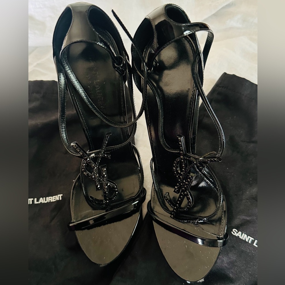 YSL Yves Saint Laurent Cassandra Rhinestone Heels